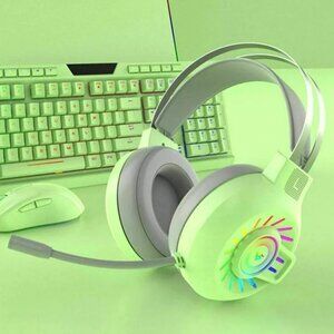 Gaming Work Music Headset PC Noise Cancelling RGB Backlight w/ Mic for Xbox